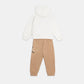 TUTA NEONATO JORDAN SWOOSH FLEECE SET – BIANCO/BEIGE
