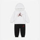 TUTA NEONATO JORDAN SWOOSH FLEECE SET – BIANCO/NERO