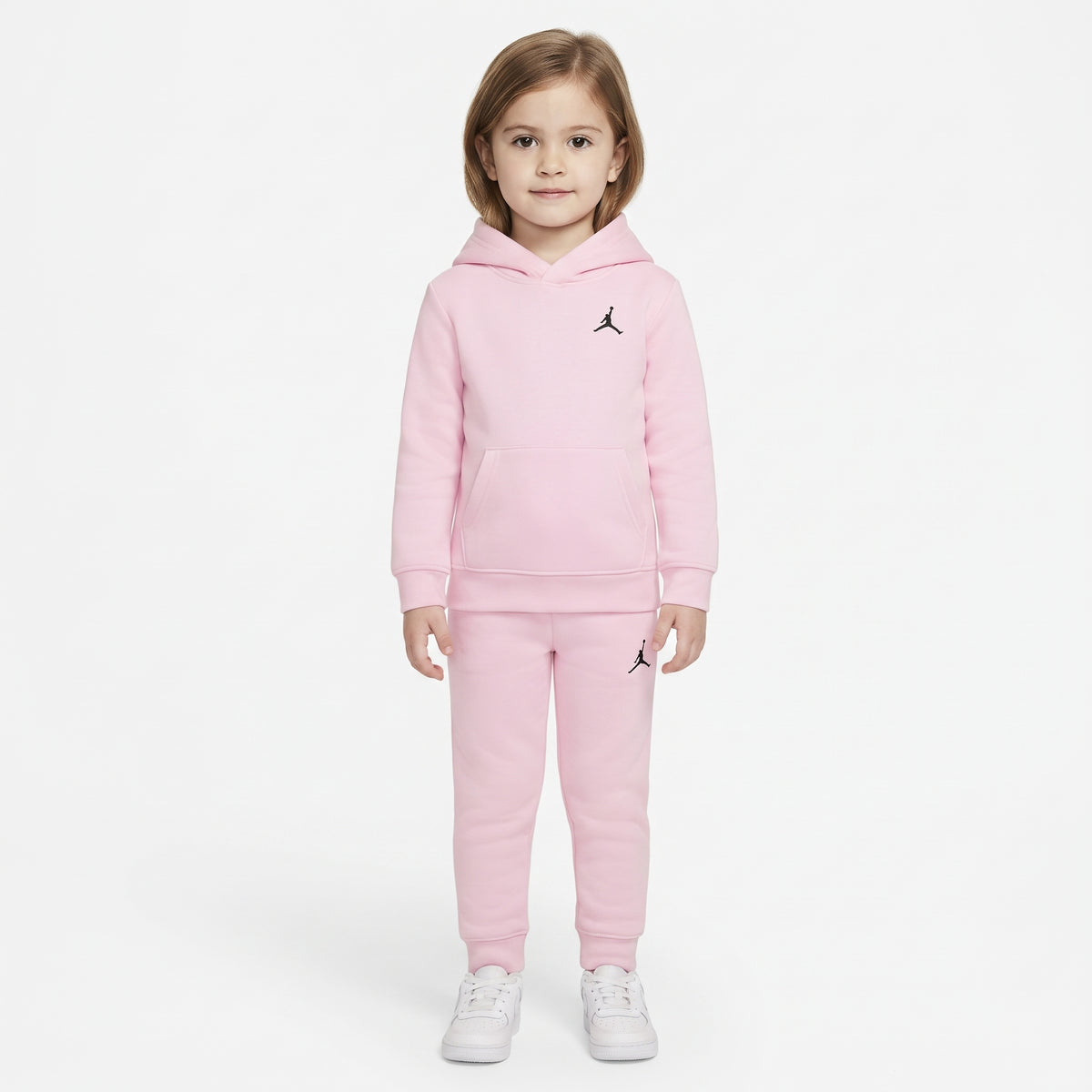 TUTA BAMBINA JORDAN JUMPMAN LOGO FLEECE SET – ROSA