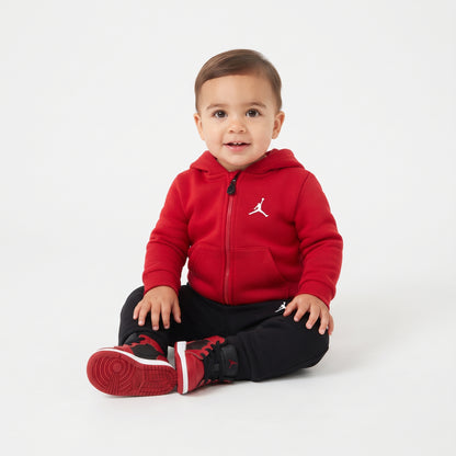 TUTA NEONATO JORDAN BROOKLYN FLEECE – ROSSO/NERO