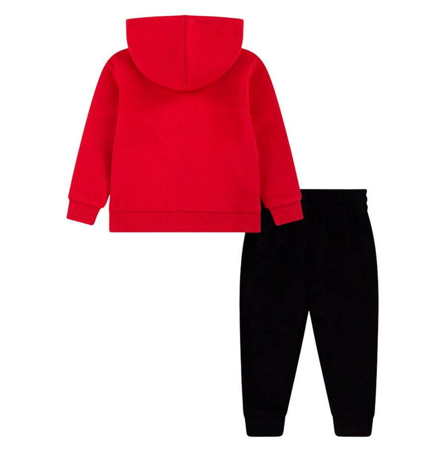 TUTA NEONATO JORDAN BROOKLYN FLEECE – ROSSO/NERO - foto 3