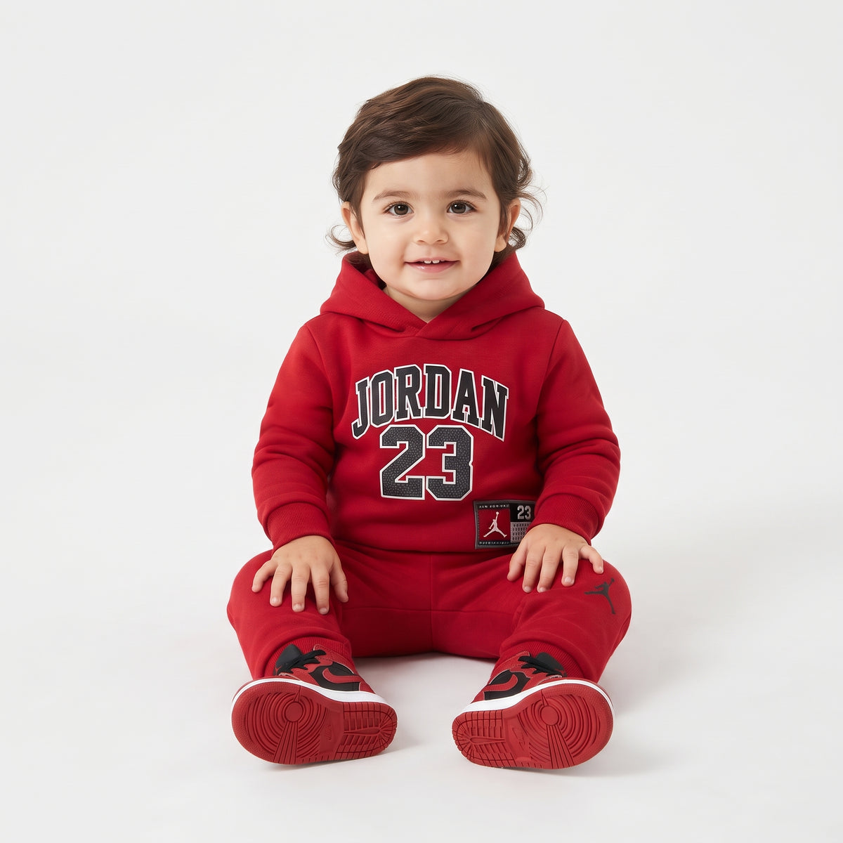 TUTA NEONATO JORDAN FLEECE SET – ROSSO