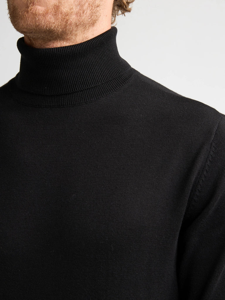 MAGLIONE UOMO A COLLO ALTO IN MAGLIA NERO PETROL INDUSTRIES – REGULAR FIT