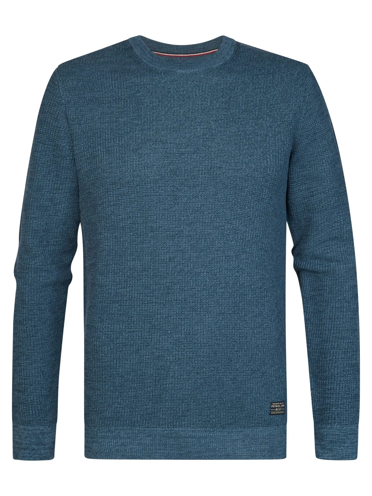 MAGLIA UOMO GIROCOLLO IN COTONE LEGGERO TESTURIZZATO PETROL INDUSTRIES REGULAR FIT – STORM BLUE