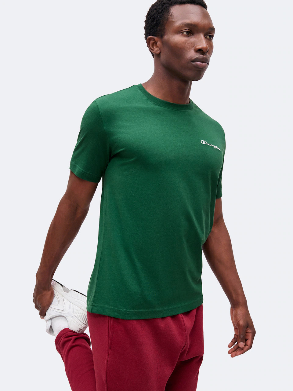 T-SHIRT UOMO CHAMPION ICONS LOGO RICAMATO – VERDE