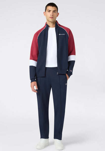 TUTA UOMO CHAMPION COLOR BLOCK FELPATA – BLU/BORDEAUX
