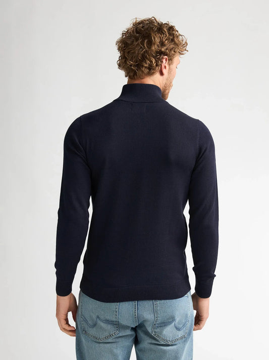 MAGLIONCINO UOMO MEZZA ZIP COTONE PETROL INDUSTRIES REGULAR FIT - BLU