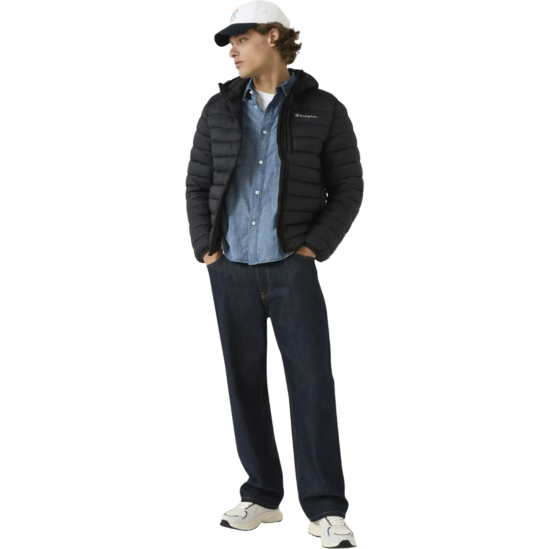 GIUBBOTTO UOMO CHAMPION IMBOTTITO CON CAPPUCCIO – NERO