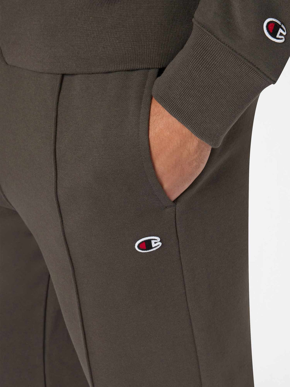 TUTA UOMO CHAMPION COLOR BLOCK FELPATA – VERDE