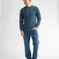 MAGLIA UOMO GIROCOLLO IN COTONE LEGGERO TESTURIZZATO PETROL INDUSTRIES REGULAR FIT – STORM BLUE