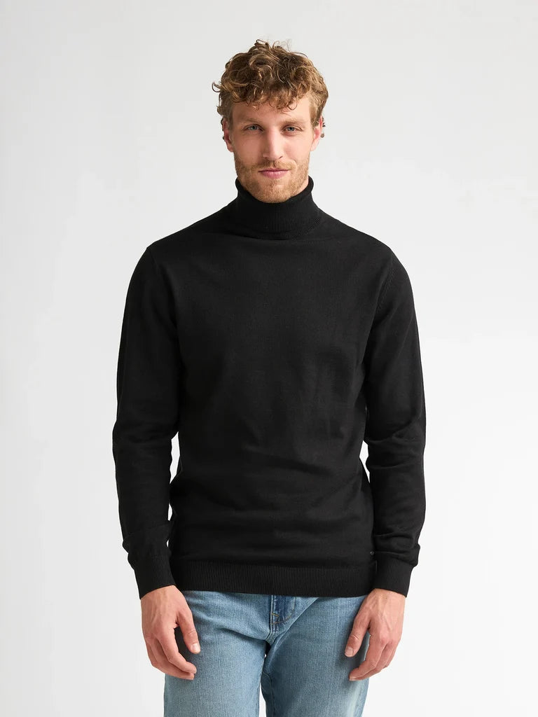 MAGLIONE UOMO A COLLO ALTO IN MAGLIA NERO PETROL INDUSTRIES – REGULAR FIT