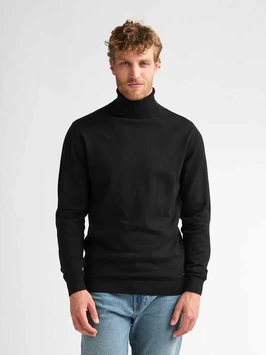 MAGLIONE UOMO A COLLO ALTO IN MAGLIA NERO PETROL INDUSTRIES – REGULAR FIT