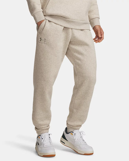 PANTALONI TUTA JOGGER UOMO UNDER ARMOUR ICON FLEECE IN MISTO COTONE – TIMBERWOLF TAUPE / BEIGE