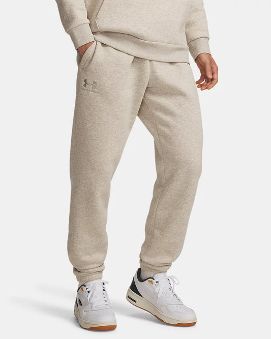 PANTALONI TUTA JOGGER UOMO UNDER ARMOUR ICON FLEECE IN MISTO COTONE – TIMBERWOLF TAUPE / BEIGE