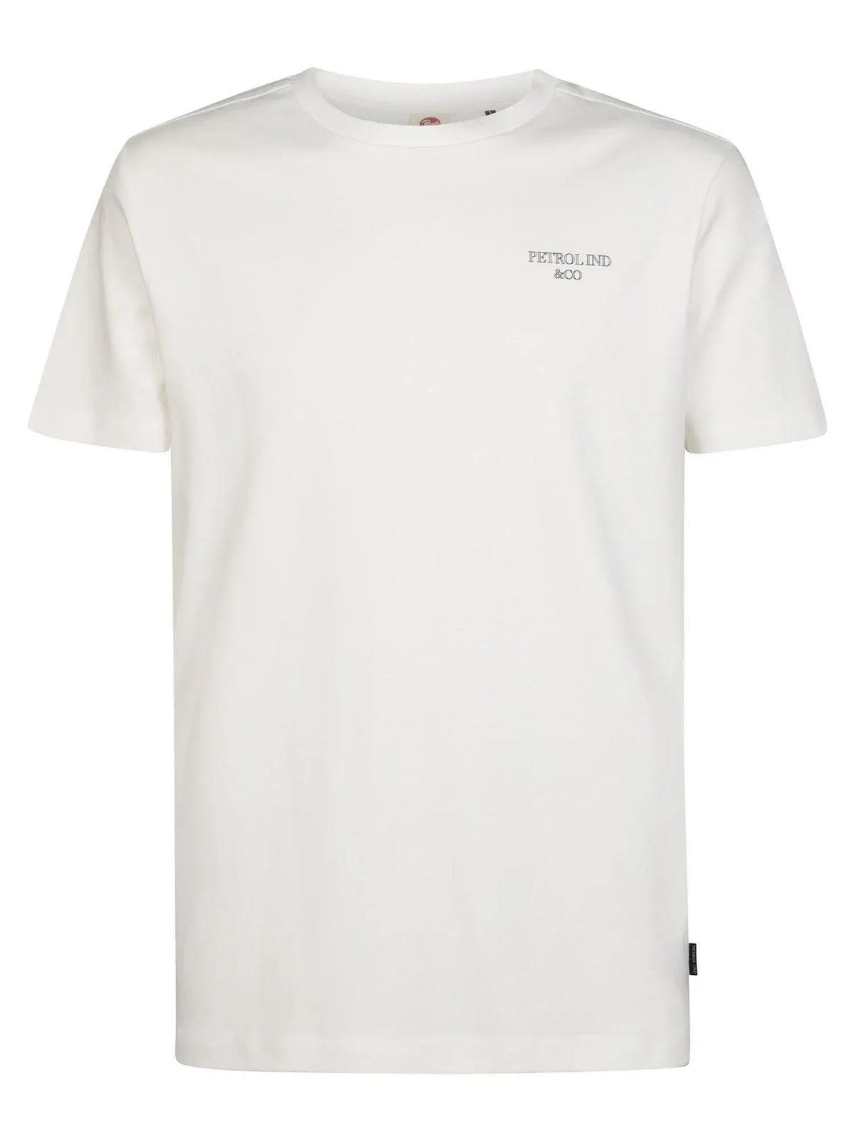 T-SHIRT UOMO IN COTONE PETROL INDUSTRIES ANTIQUE WHITE MELEE– REGULAR FIT CON STAMPA PETTO