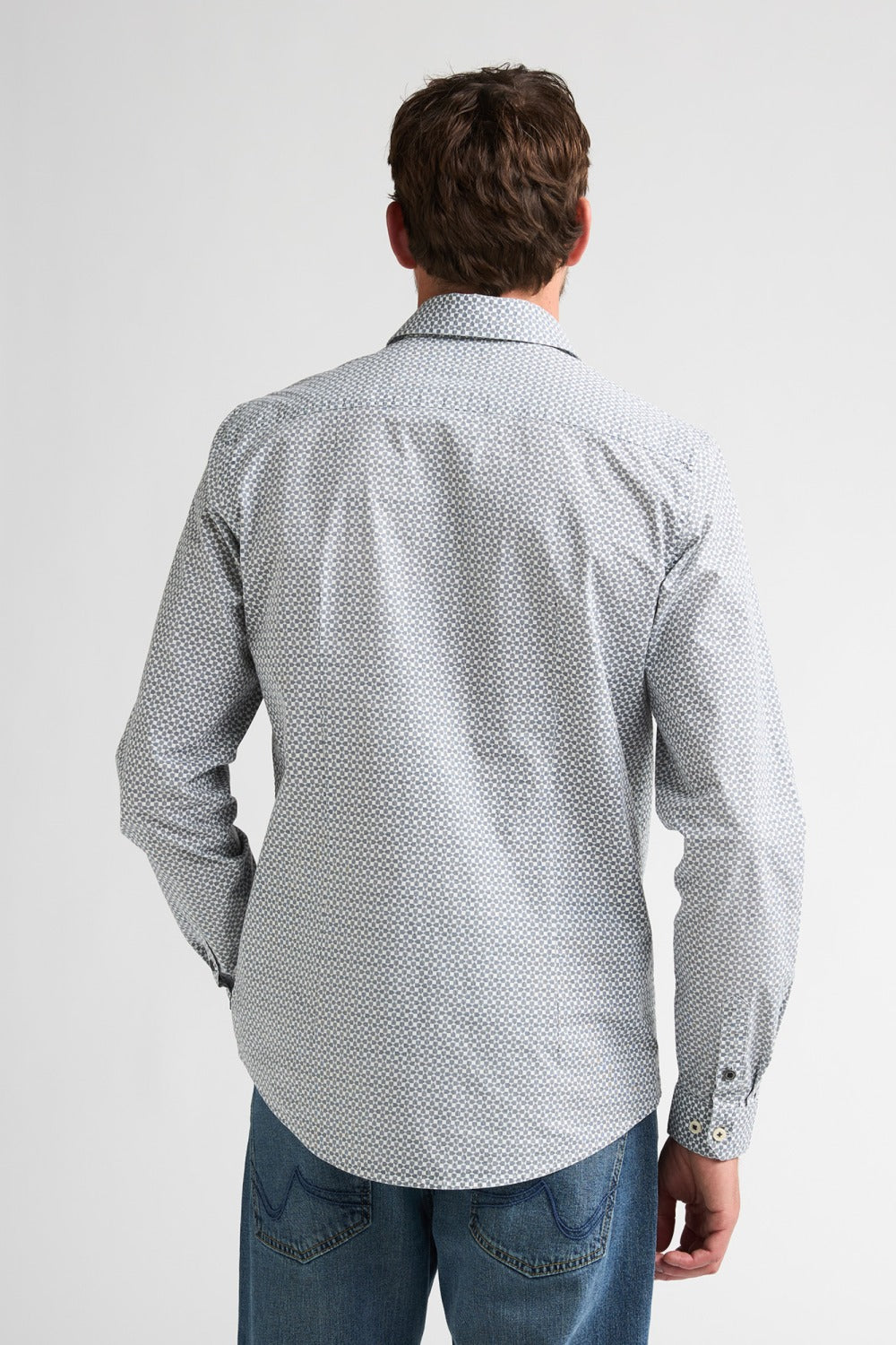 CAMICIA UOMO SLIM FIT COTONE ELASTICIZZATO PETROL INDUSTRIES – GRIGIO