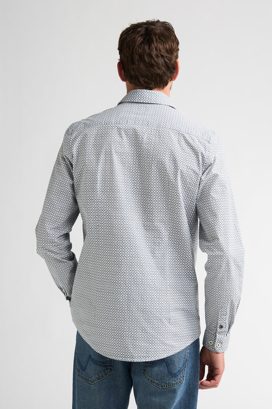 CAMICIA UOMO SLIM FIT COTONE ELASTICIZZATO PETROL INDUSTRIES – GRIGIO