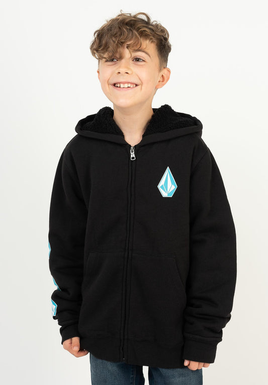 FELPA BOYS ICONIC STONE LINED ZIP SHERPA
